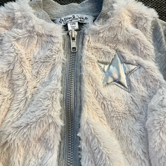 Pippa & Julie 12 month faux fur star jacket - Picture 2 of 4